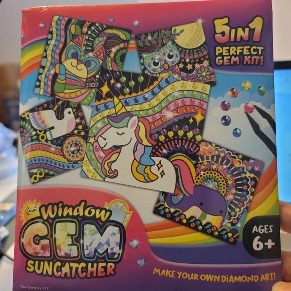 Suncatcher Gem Art Kits: 5 Designs, Diamond Painting for Kids, Window Art Crafts - Picture 6 of 7